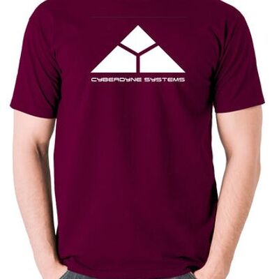 Terminator Inspired T Shirt - Cyberdyne Systems burgundy