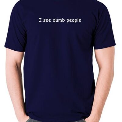 La maglietta ispirata alla folla IT - I See Dumb People navy