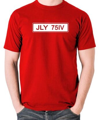 Life On Mars, T-shirt inspiré des cendres aux cendres - Plaque d'immatriculation de Gene rouge