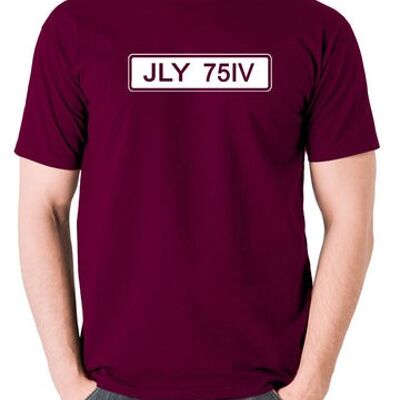 Life On Mars, Ashes To Ashes Inspired T Shirt - Gene's Number Plate burgundy