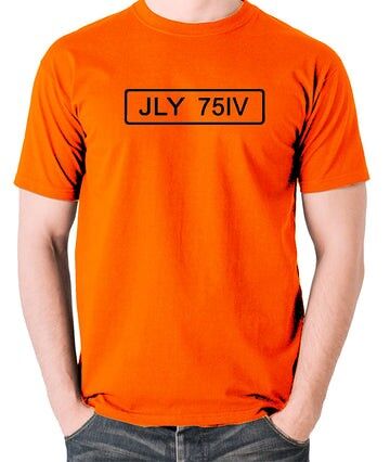 Life On Mars, Ashes To Ashes Inspired T Shirt - Gene's Number Plate orange