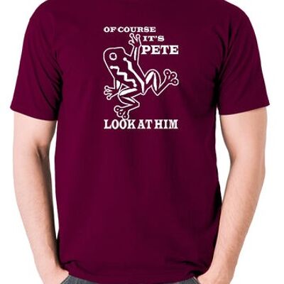 O Brother Where Art Thou? Inspired T Shirt - Of Course It's Pete, Look At Him burgundy