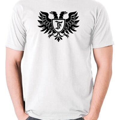 Junges Frankenstein inspiriertes T-Shirt - Frankensteen-Familienwappen weiß