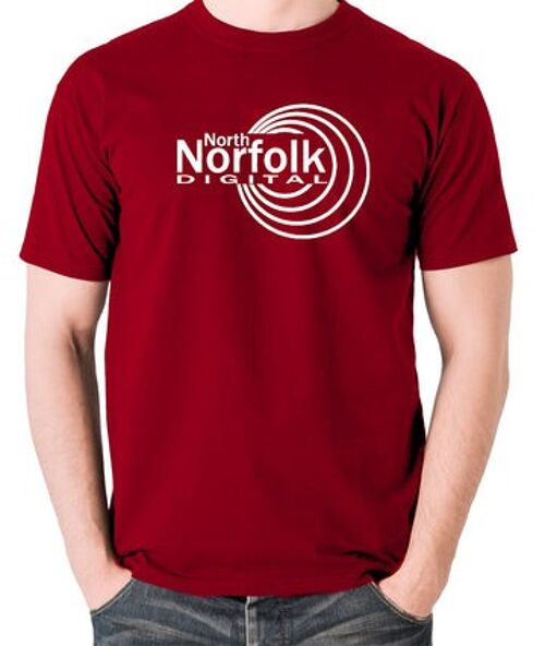 Alan Partridge Inspired T Shirt - North Norfolk Digital brick red