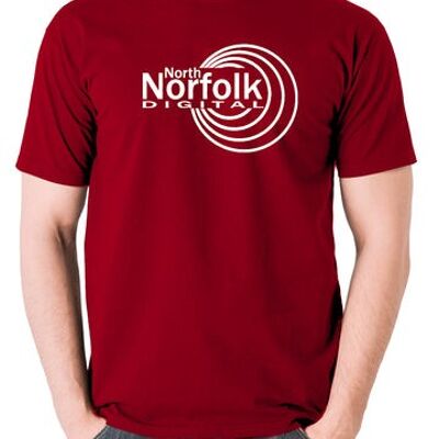 Alan Partridge Inspired T Shirt - North Norfolk Digital brique rouge