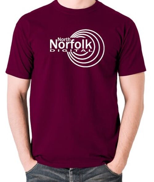Alan Partridge Inspired T Shirt - North Norfolk Digital burgundy