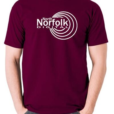 Alan Partridge Inspired T Shirt - North Norfolk Digital burgundy