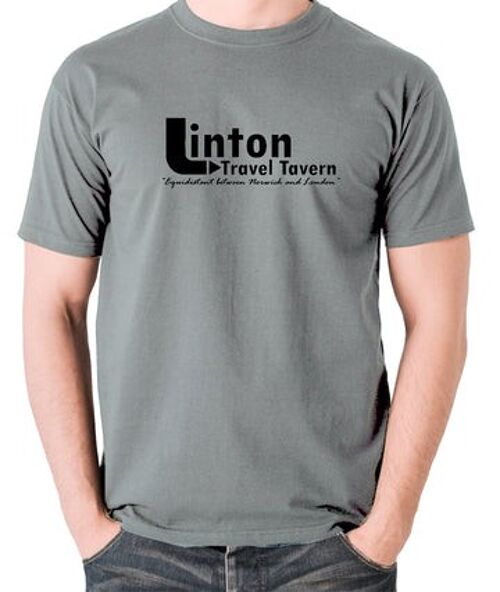 Alan Partridge Inspired T Shirt - Linton Travel Tavern Equidistant Between Norwich And London grey