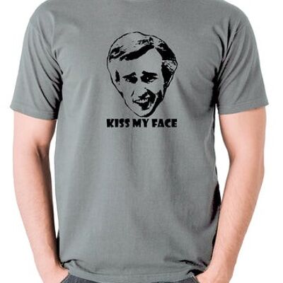 Alan Partridge inspiriertes T-Shirt - Kiss My Face grau