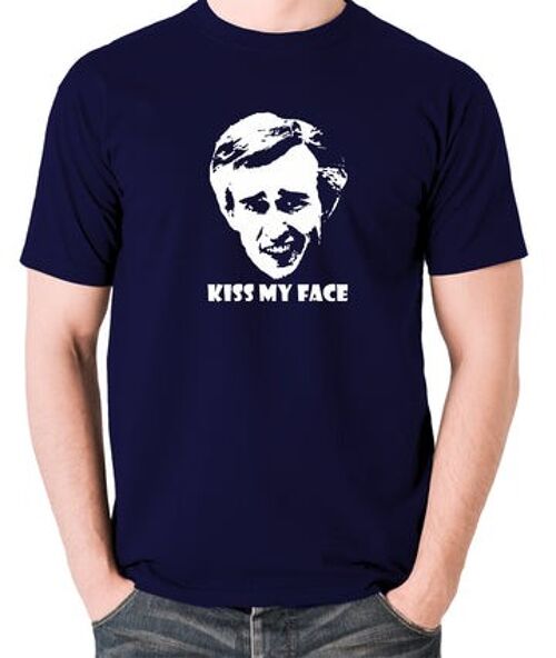 Alan Partridge Inspired T Shirt - Kiss My Face navy