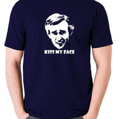 Alan Partridge inspiriertes T-Shirt - Kiss My Face Navy