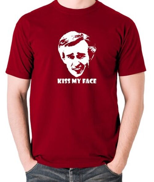 Alan Partridge Inspired T Shirt - Kiss My Face brick red