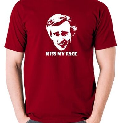 Alan Partridge Inspired T Shirt - Kiss My Face brick red