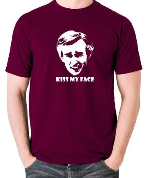 Alan Partridge Inspired T Shirt - Kiss My Face burgundy
