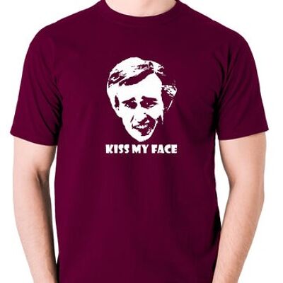 Alan Partridge Inspired T Shirt - Kiss My Face burgundy
