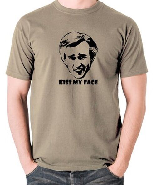 Alan Partridge Inspired T Shirt - Kiss My Face khaki