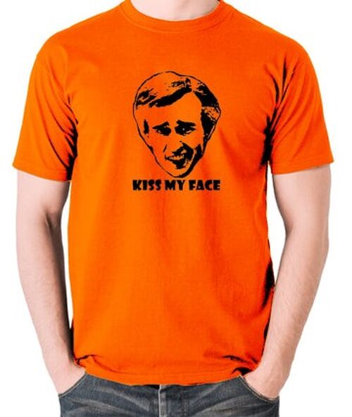 Alan Partridge Inspired T Shirt - Kiss My Face orange