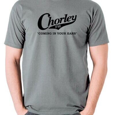 Alan Partridge inspiriertes T-Shirt - Chorley FM, Coming In Your Ears grau