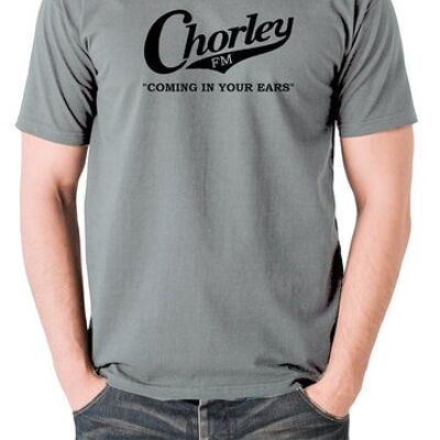 Alan Partridge Inspired T Shirt - Chorley FM, Coming In Your Ears grey