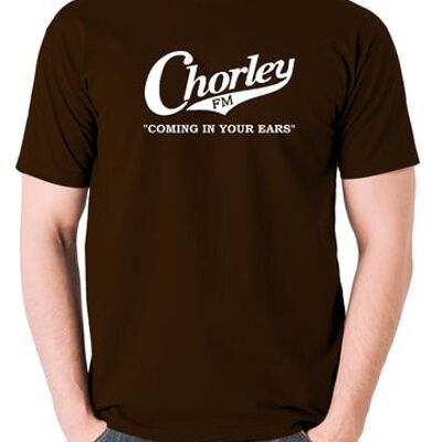 Alan Partridge Inspired T Shirt - Chorley FM, Coming In Your Ears chocolate