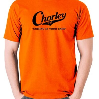 Maglietta ispirata ad Alan Partridge - Chorley FM, Coming In Your Ears arancione