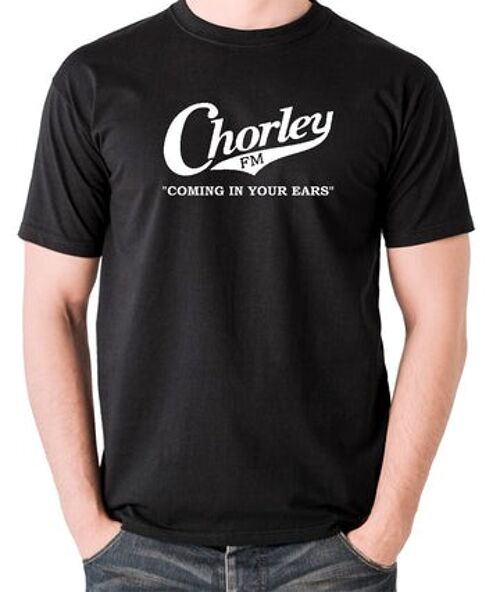 Alan Partridge Inspired T Shirt - Chorley FM, Coming In Your Ears black