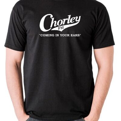 T-shirt inspiré d'Alan Partridge - Chorley FM, venant dans vos oreilles noir