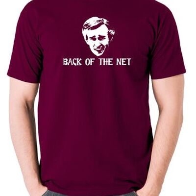 Alan Partridge inspiriertes T-Shirt - Rückseite des Netzes Burgund