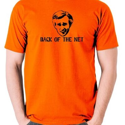 Alan Partridge inspiriertes T-Shirt - Rückseite des Netzes orange