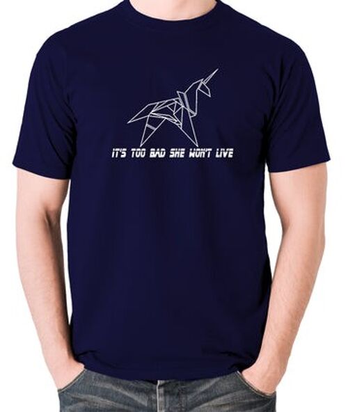 Blade Runner Inspired T Shirt - It's Too Bad She Won't Live navy