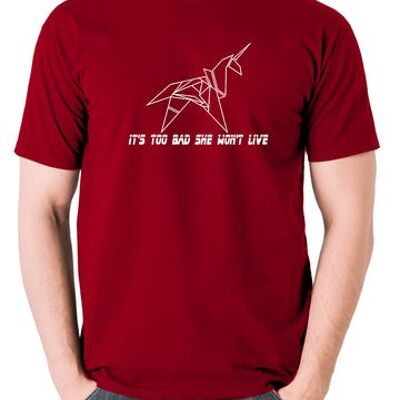 Camiseta inspirada en Blade Runner: es una lástima que no viva, rojo ladrillo