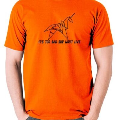 Camiseta inspirada en Blade Runner: es una lástima que no viva naranja