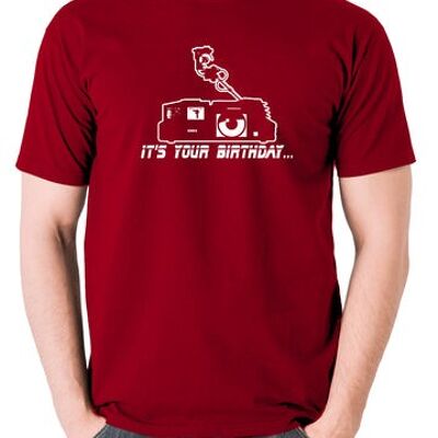 T-shirt inspiré de Blade Runner - Voight Kampff - C'est votre anniversaire... rouge brique