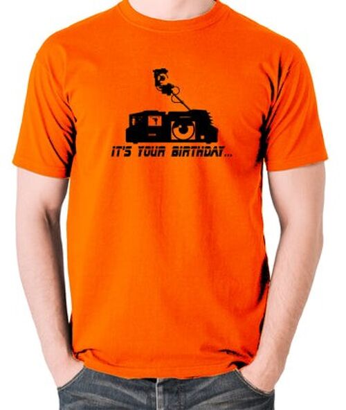 Blade Runner Inspired T Shirt - Voight Kampff - It's Your Birthday.... orange