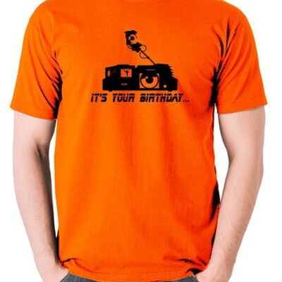 Blade Runner Inspired T Shirt - Voight Kampff - It's Your Birthday.... orange