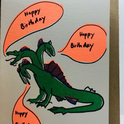 Card happy birthday dragon