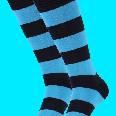 Chaussettes à rayures en bambou City Of Clouds #StripeStreetBlues