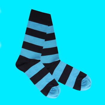 Chaussettes à rayures en bambou City Of Clouds #StripeStreetBlues 3