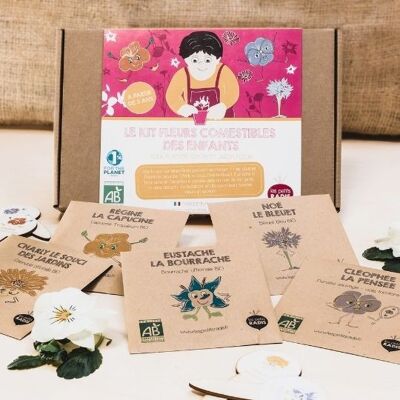 Kit de flores comestibles ecológicas para niños