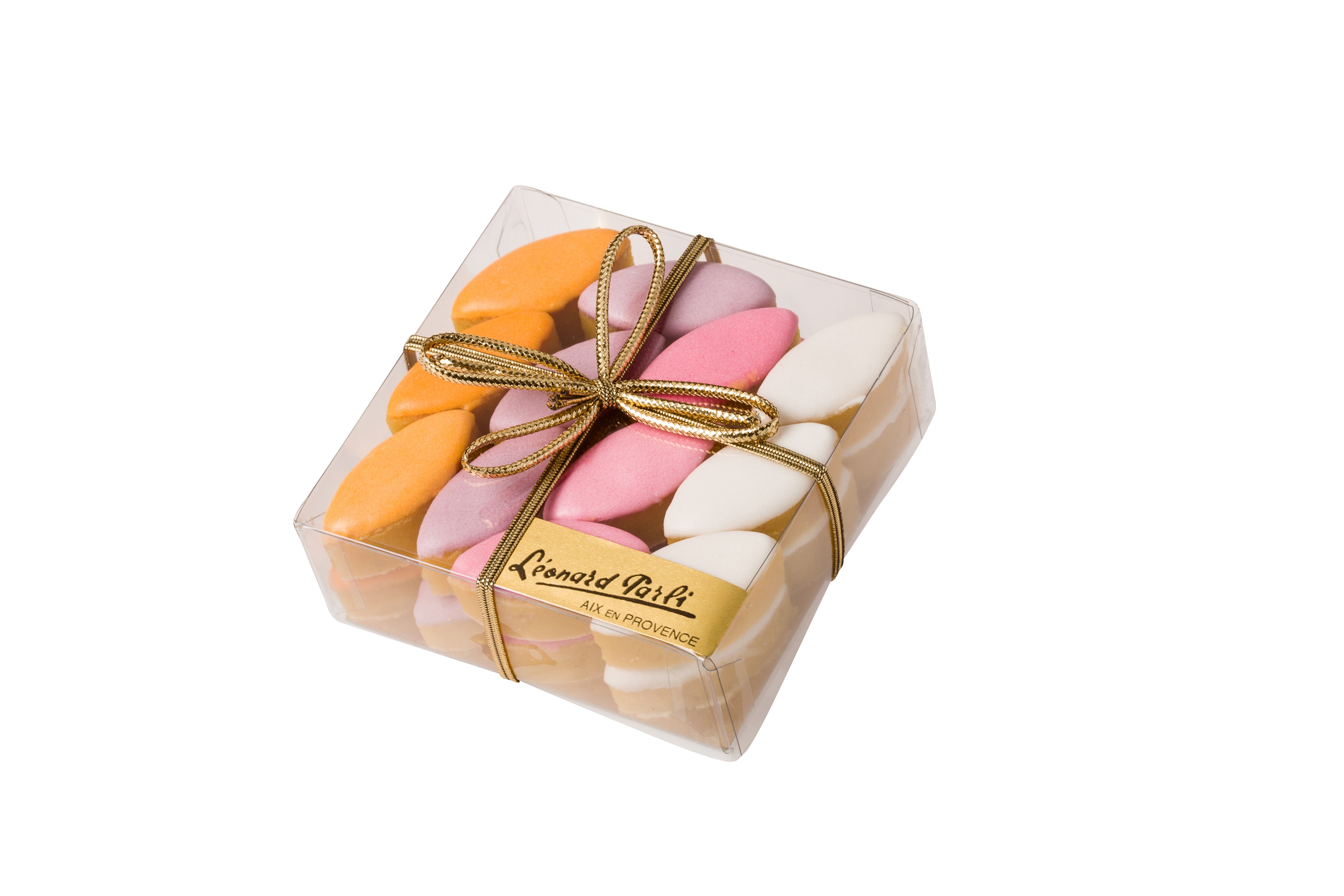 Farbige Mini Calissons quadratische Kiste - 155 g - 24 Calissons