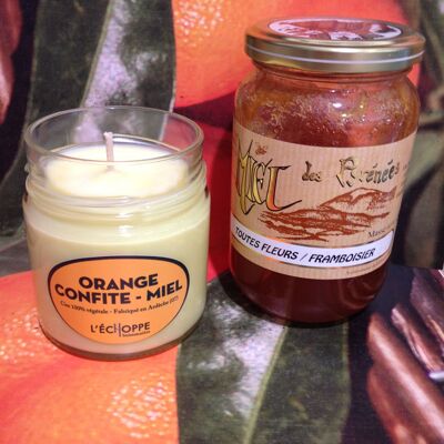 SCENTED CANDLE 100% VEGETABLE SOYA WAX 180 G CANDIED ORANGE HONEY