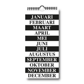 Calendrier d'anniversaire noir/blanc