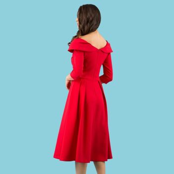 ROBE SWING MANCHES CHESTERTON ROUGE ÉCARLATE 4