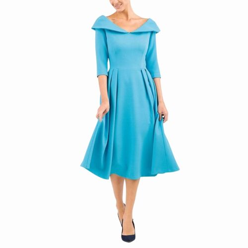 CHESTERTON SLEEVED SWING DRESS AZURE BLUE