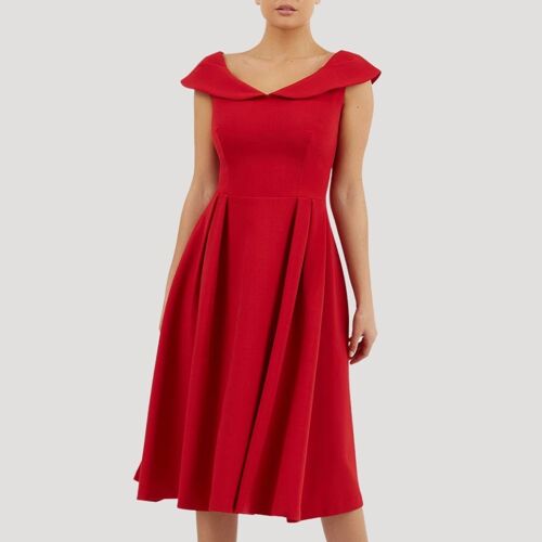 CHESTERTON SLEEVELESS DRESS SCARLET RED