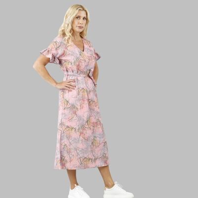 ROBE CARELLA MAXI IMPRIMÉ ROSE