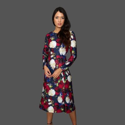 VESTIDO LÍNEA A MELROSE CON ESTAMPADO FLORAL