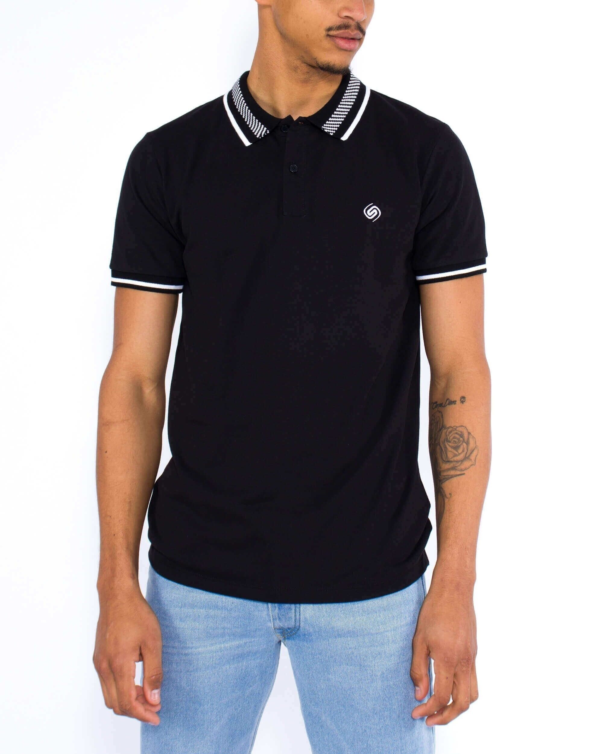 Polo diagonale - nero