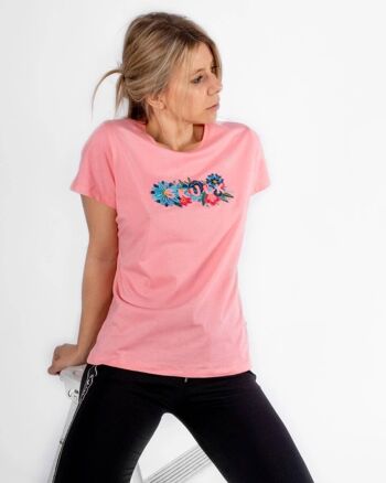 T-Shirt Fleuri - Rose 1