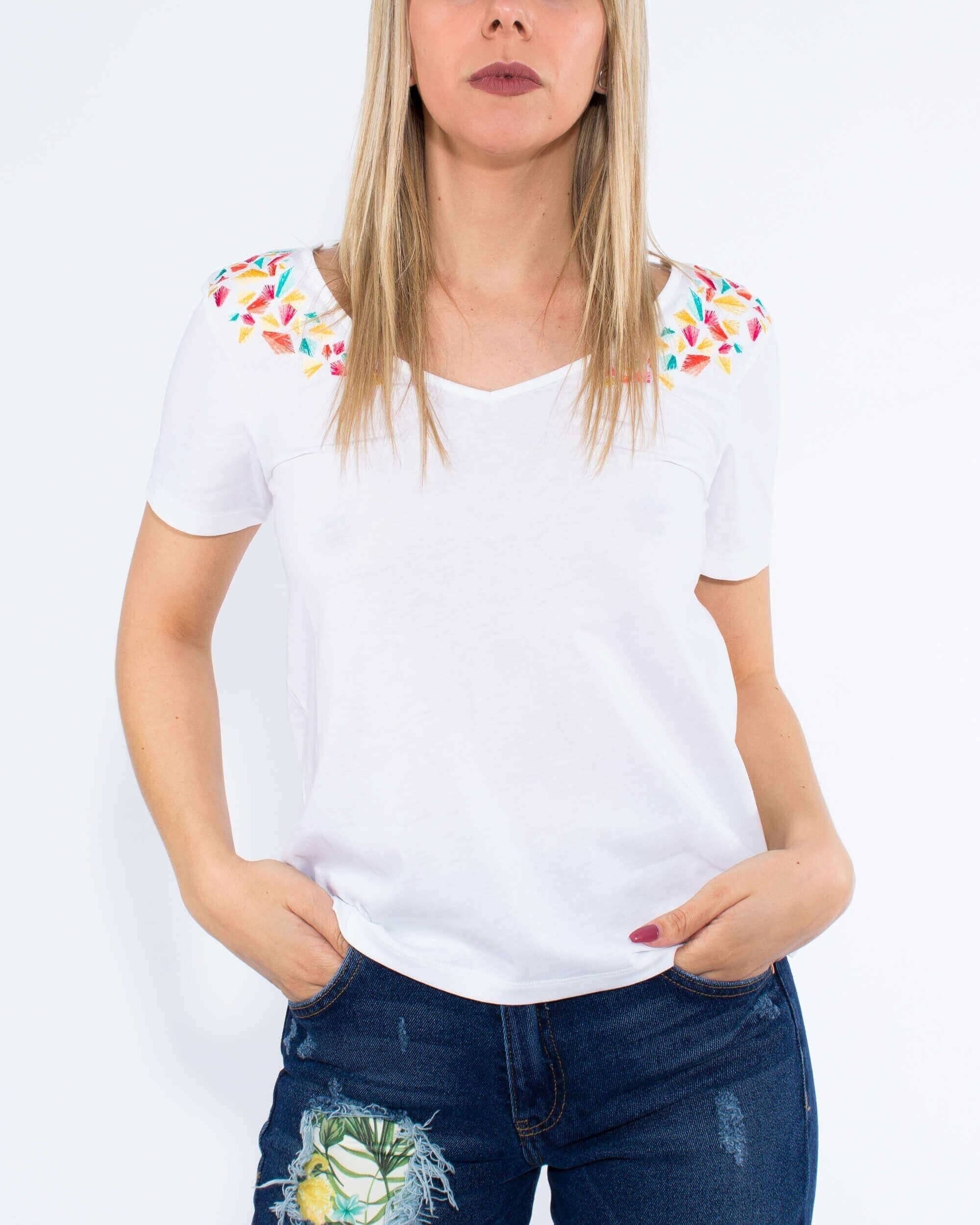 T-shirt collo - bianco